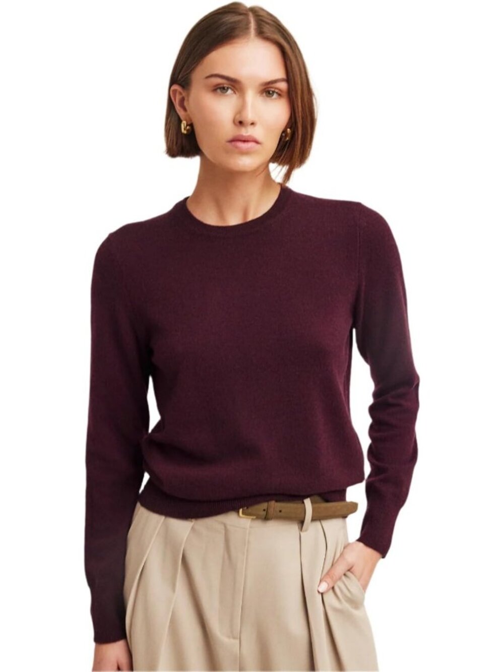 Cozy Cashmere Crewneck Sweater for Women - Soft, Warm, Stylish Essential